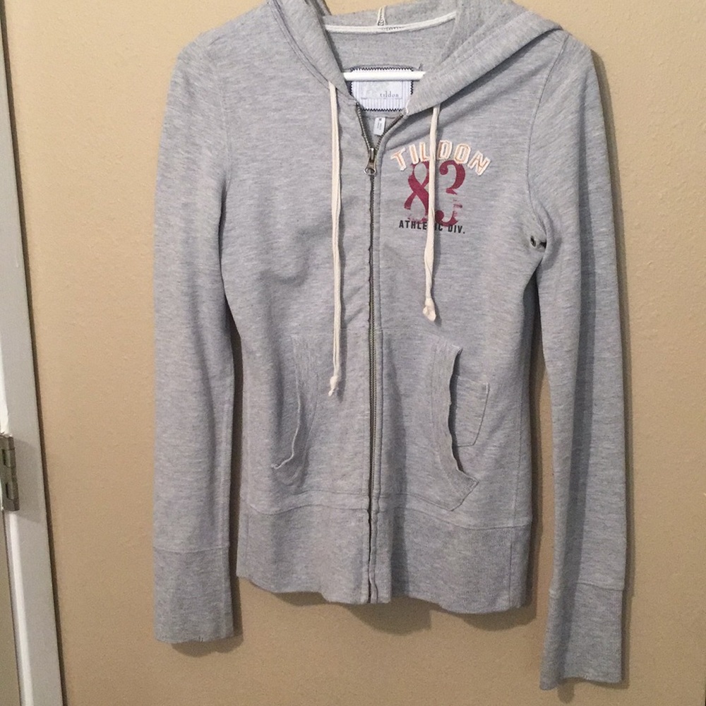 Tildon heather gray zip up hoodie